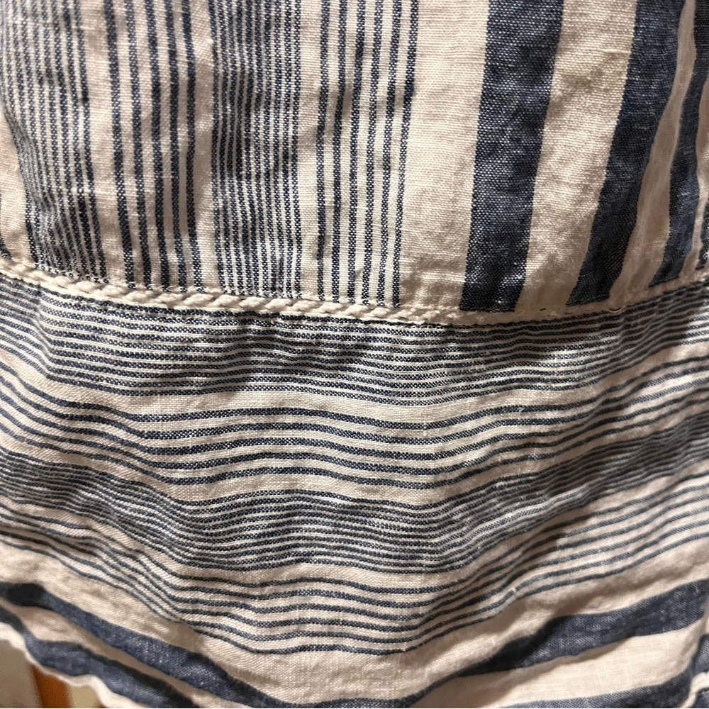 J. Jill Love Linen Blue and White Striped Tank Top Medium Beachy - Picture 4 of 8